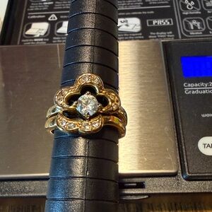 Elegant 2pc Gold Tone Women's Ring Marked 1SMGL and JH